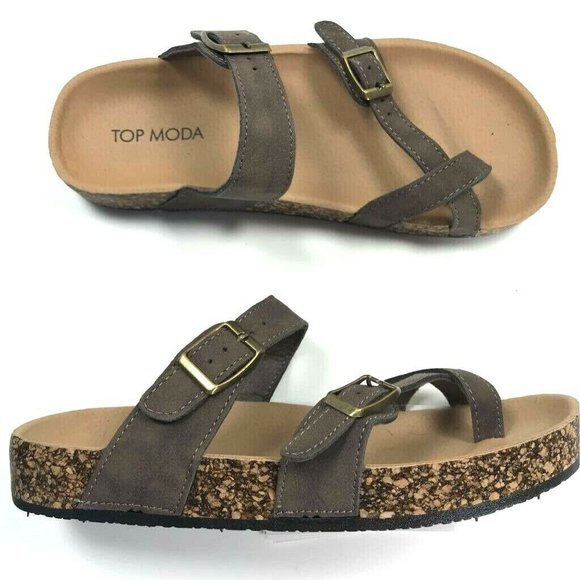 TOP Moda Shoes - TOP MODA Womens Amara Comfort Sandals Brown Mocha